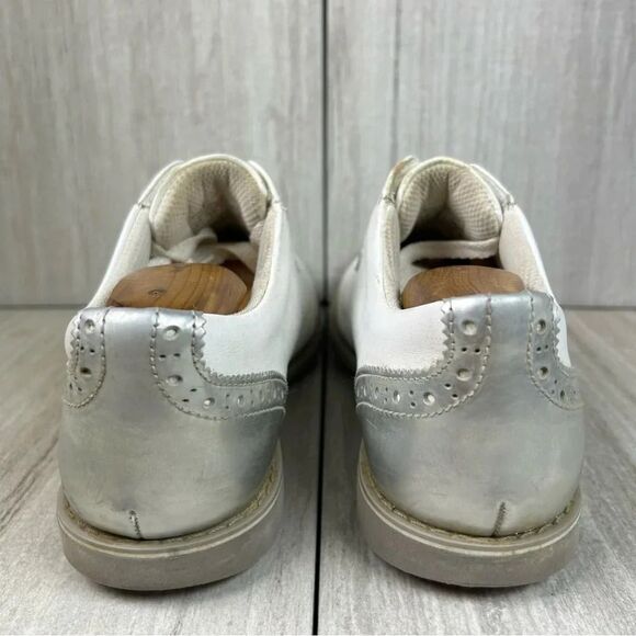 G/Fore G4 Gallivanter Cap Toe Leather Gold Sneaker Cleat Shoe Womens Size 9.5 - Picture 7 of 10